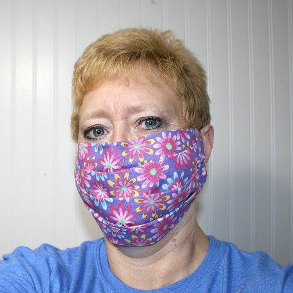 HANDMADE Kids Flower Power Fabric Face Mask Pocket - Picture 2 of 4